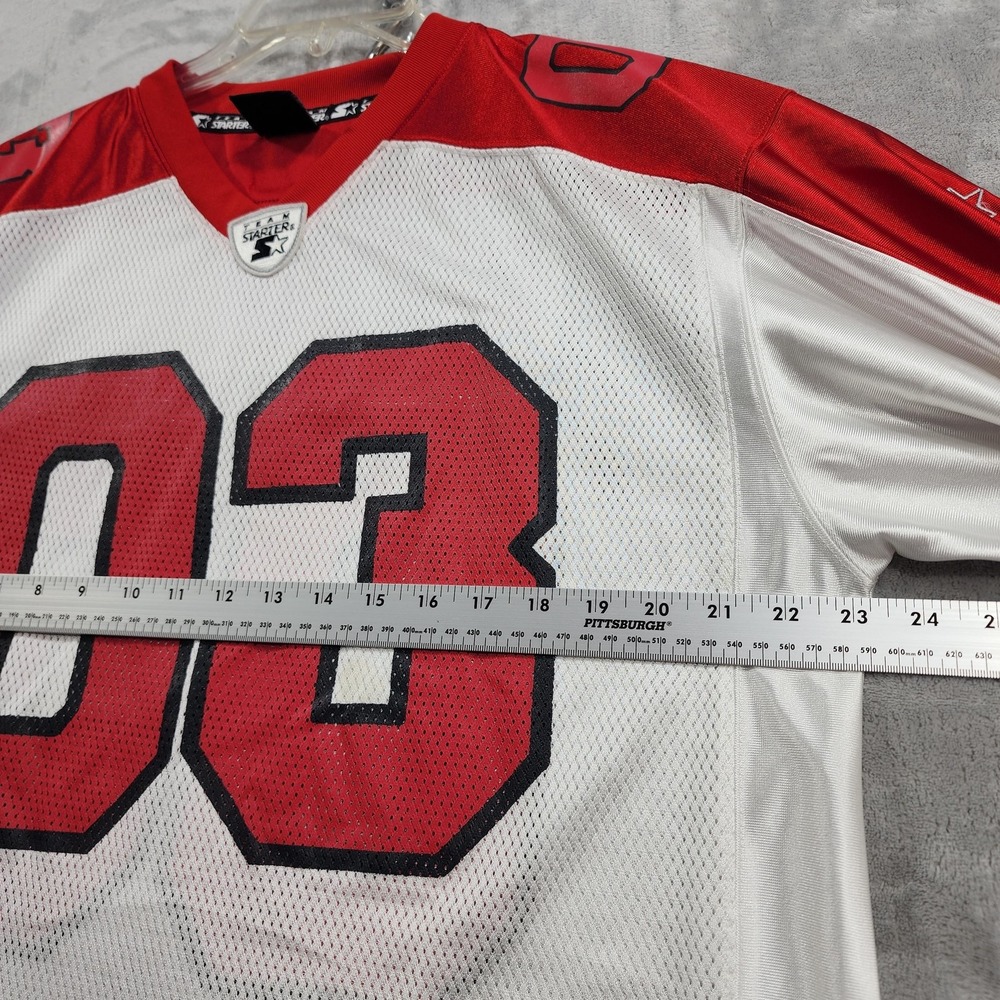 Ohio State Buckeyes Jersey Mens L White Red NCAA Football Starter 03 Graphic 90s - Picture 9 of 10